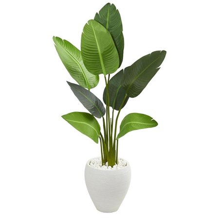 NEARLY NATURALS 4 ft. Travelers Artificial Palm Tree in Oval Planter 5664